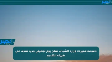 «فرصة مميزة» وزارة الشباب تعلن يوم توظيفي جديد تعرف على طريقة التقديم